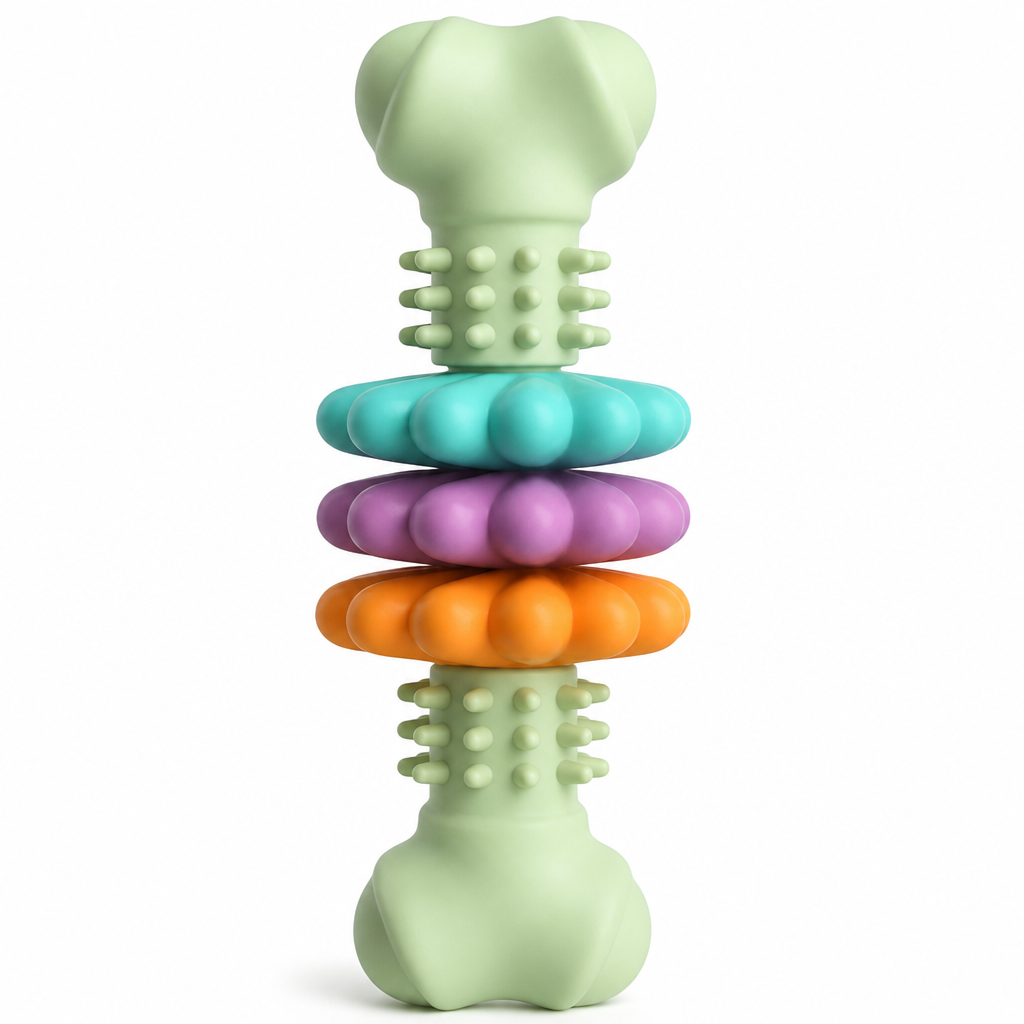 🐶Durable TPR Bone Shaped Dog Chew Toy Bite Resistant Teething Toy for Large Dogs🦴