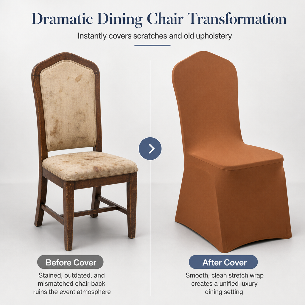 ⏳Time-Limited Special⏰Universal Stretch Spandex Dining Chair Cover Full Slipcover Protector for Wedding Party Banquet