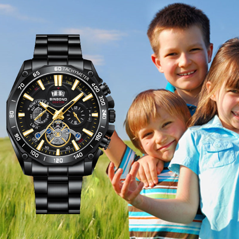 ⌚ Men's 30M Waterproof Luminous Steel Watch