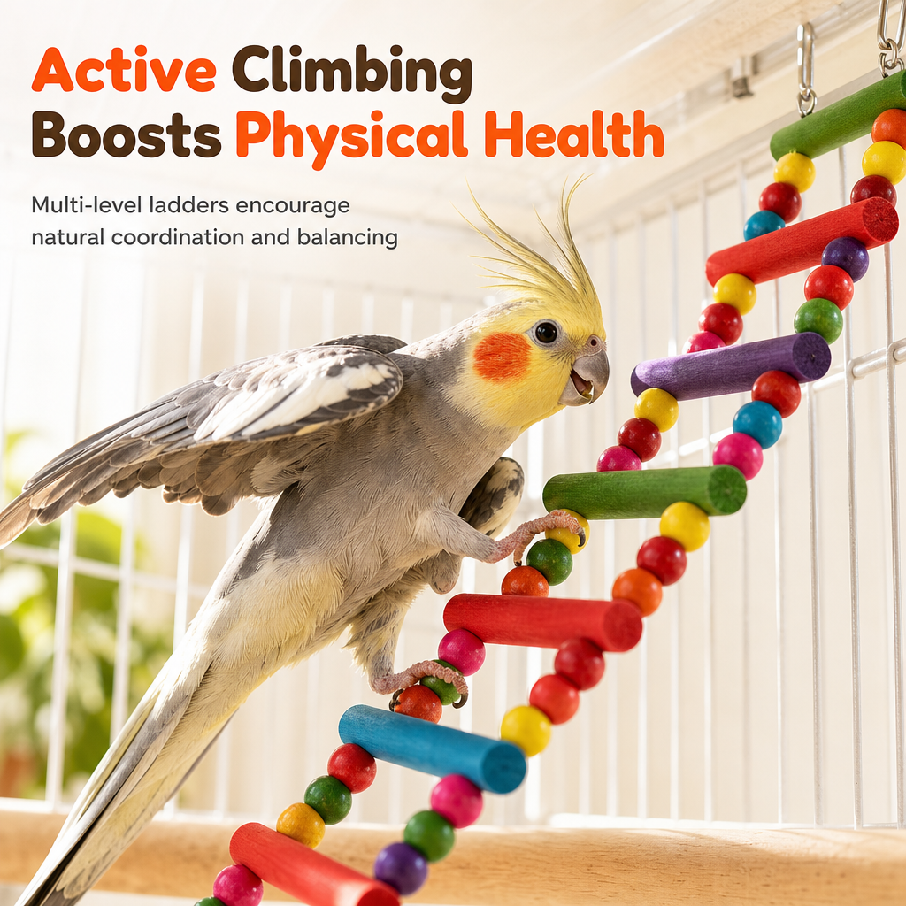 ⏳🔥LIMITED-TIME 50% OFF! ⏰Parrot Toy Set with Swing Perch and Chewing Toys for Bird Cage Decoration and Boredom Relief🦜🪀