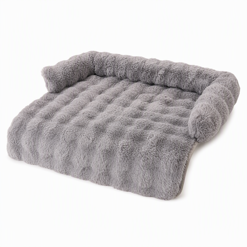 🐾 Plush Pet Furniture Protector: Faux Fur, Anti-Scratch, Non-Slip Back, Quilted