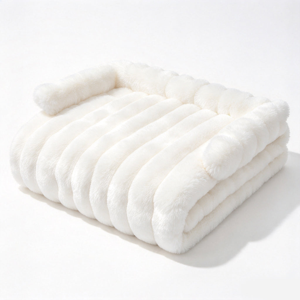 🐾 Plush Pet Furniture Protector: Faux Fur, Anti-Scratch, Non-Slip Back, Quilted