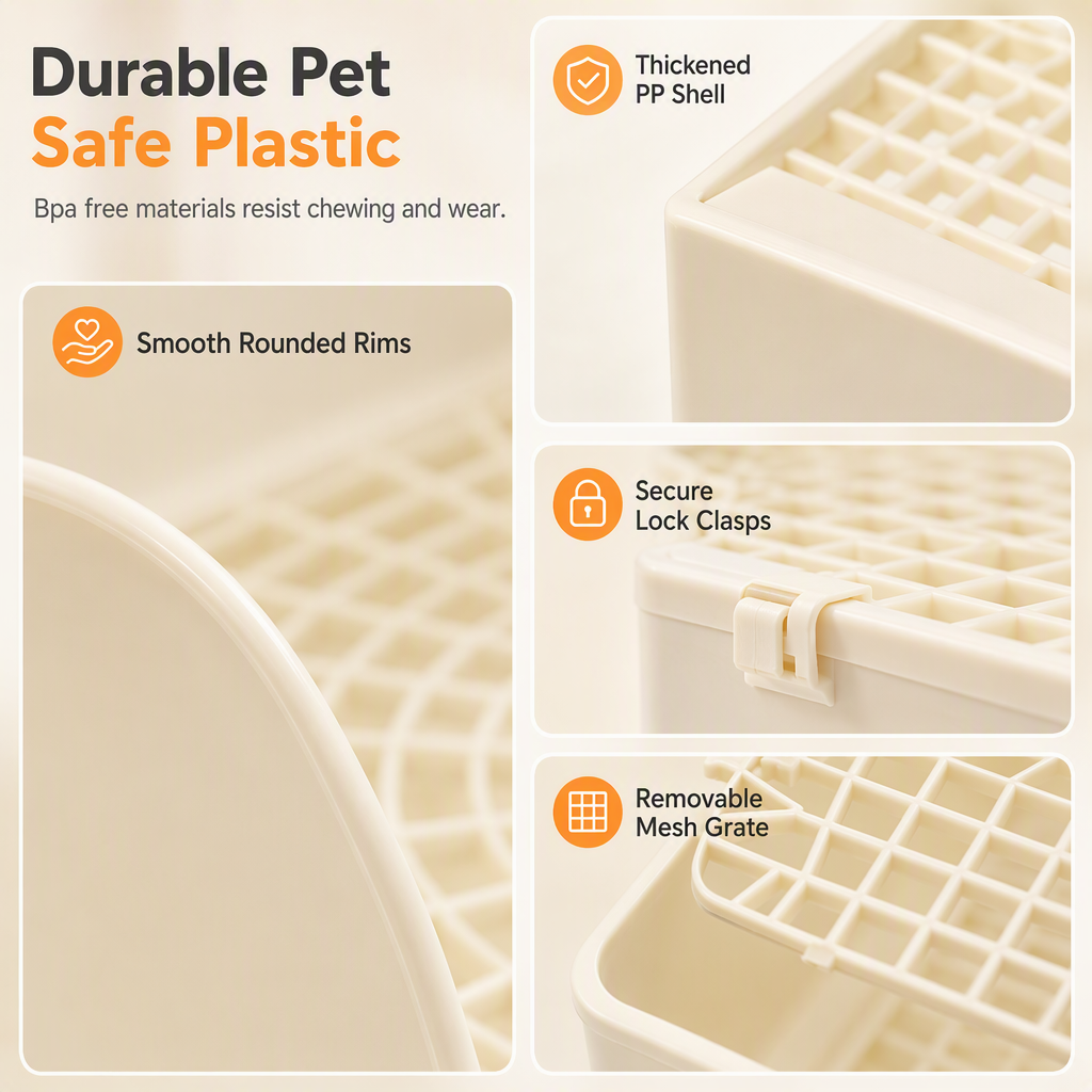 Extra Large Rabbit Litter Box Toilet and Small Animal Litter Tray for Guinea Pigs Chinchillas and Dwarf Rabbits