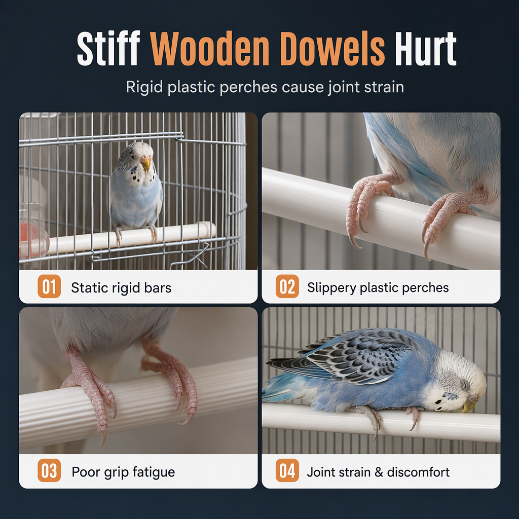 Colorful Cotton Rope Parrot Perch Bendable Bird Climbing Rope Swing Toy with Fixed Ends