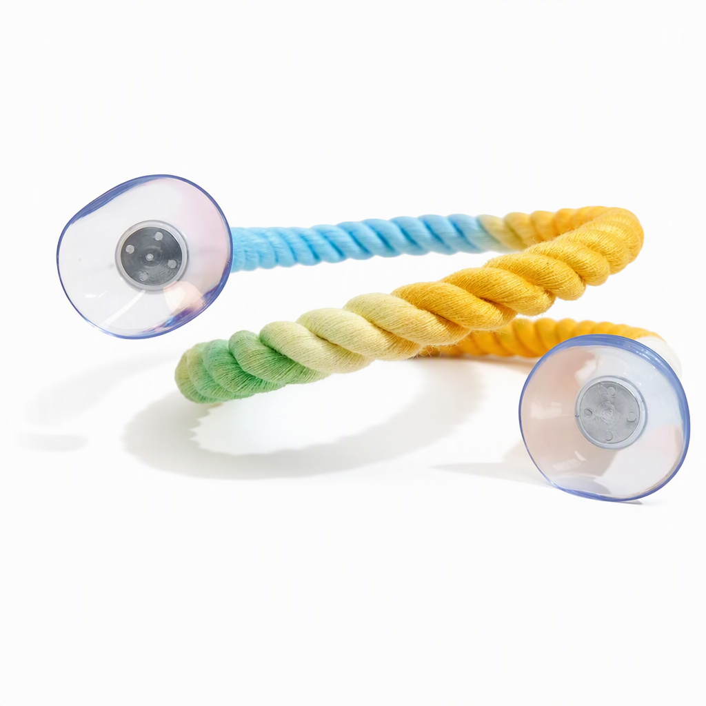 Colorful Cotton Rope Parrot Perch Bendable Bird Climbing Rope Swing Toy with Fixed Ends