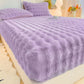 Soft Rabbit Plush and Milk Velvet Fitted Sheet Mattress Cover Dustproof Mattress Protector