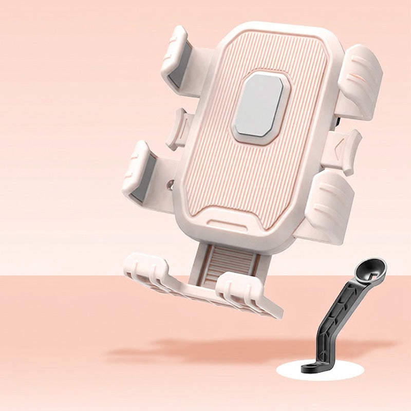 🚴 Universal Bike Phone Mount: One-Click Lock, Dual-Layer Rubber, Shock-Absorbing, 360° Rotation