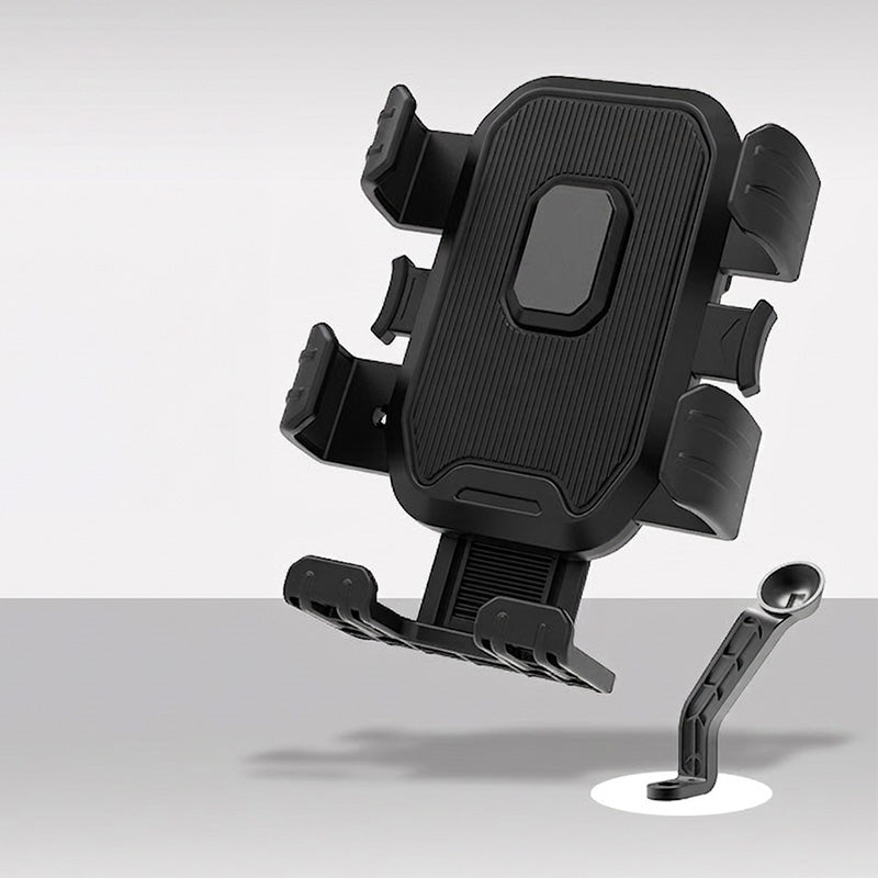 🚴 Universal Bike Phone Mount: One-Click Lock, Dual-Layer Rubber, Shock-Absorbing, 360° Rotation