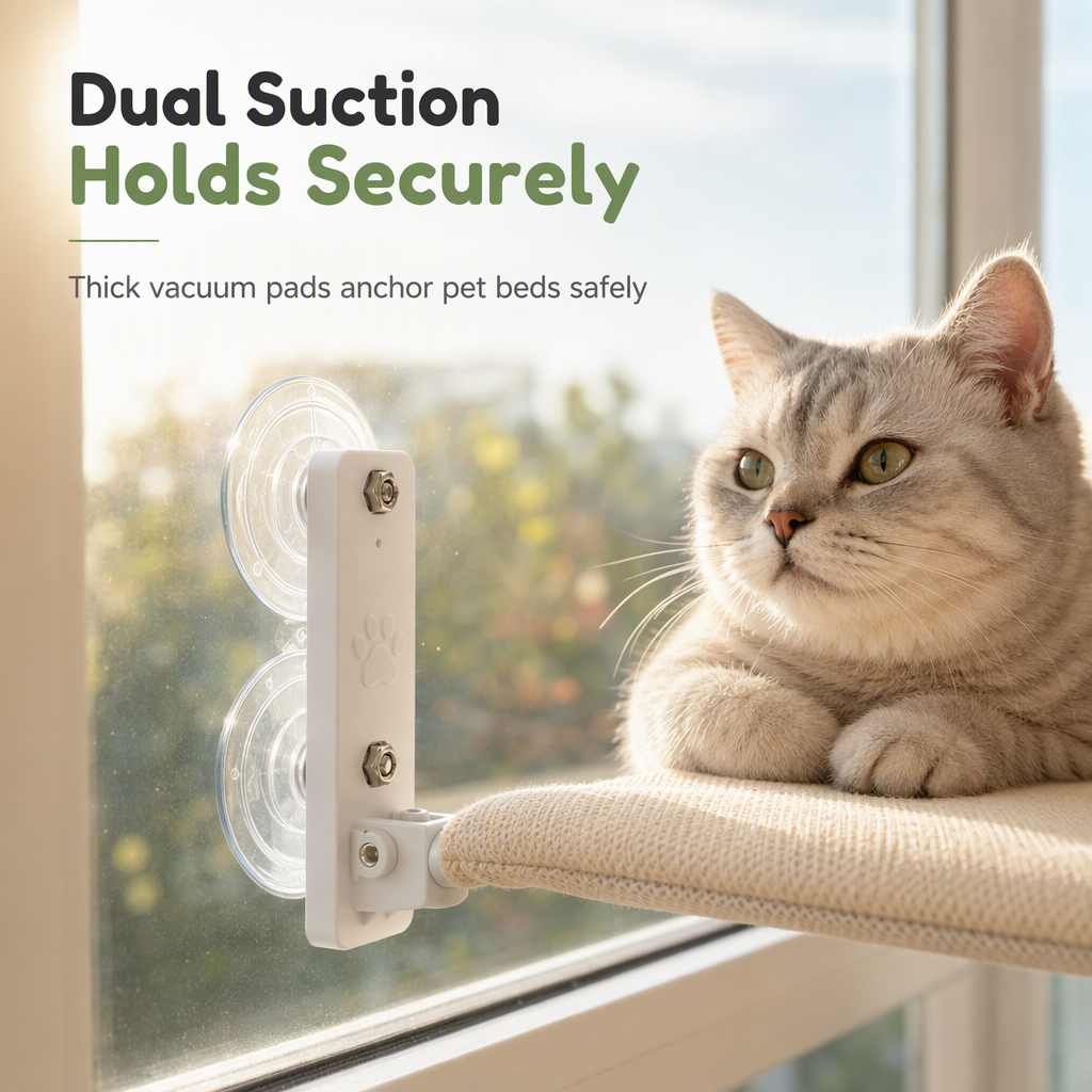 Foldable Cat Window Hammock Hanging Cat Bed with Strong Suction Cups for Glass Windows and Balcony