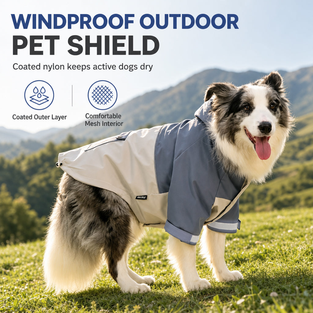 Waterproof Dog Raincoat Colorblock Pet Outdoor with Dirtproof Leg Protection