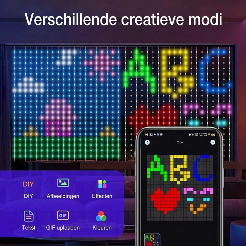 💥🌈 50% DISCOUNT! From ordinary lights to a spectacular light show! Draw patterns, add text or photos, and let the colors dance to the music – waterproof & USB-powered!