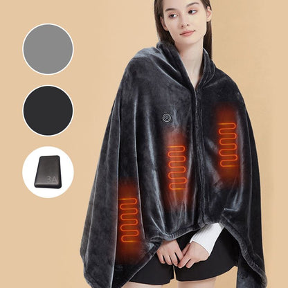 🧥 50% OFF! ♨️ USB Heated Flannel Blanket – Shawl design & cosy warmth ✨