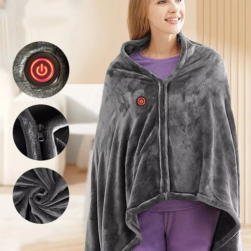 🧥 50% OFF! ♨️ USB Heated Flannel Blanket – Shawl design & cosy warmth ✨
