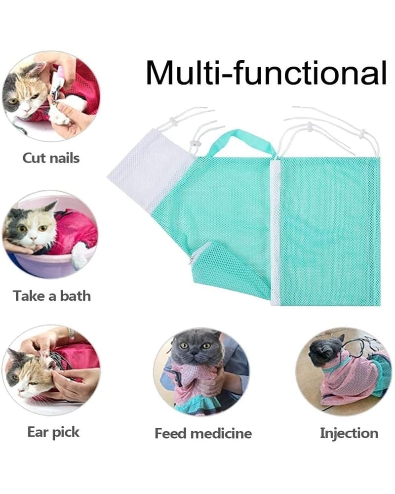 🐱 50% OFF! ✨ Multi-Functional Cat Grooming & Bathing Bag – Anti-Scratch Breathable Mesh Bag for Nail Trimming 🛁