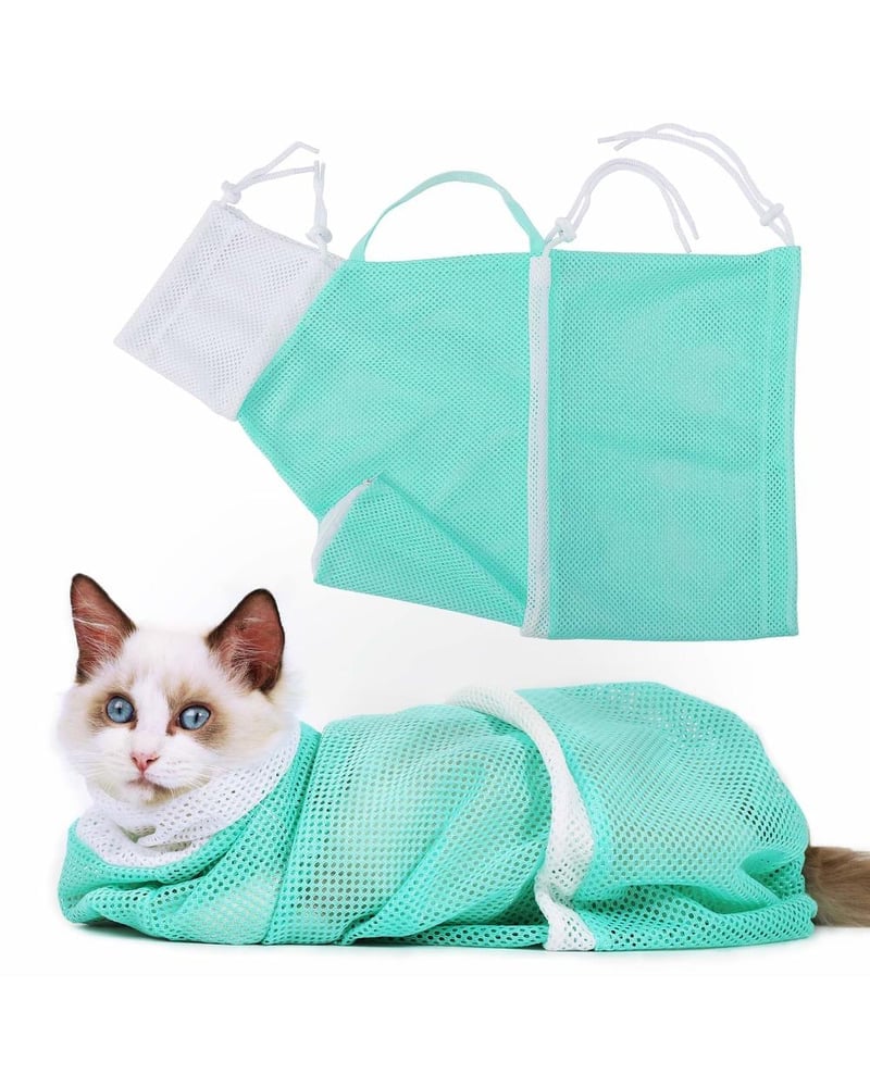 🐱 50% OFF! ✨ Multi-Functional Cat Grooming & Bathing Bag – Anti-Scratch Breathable Mesh Bag for Nail Trimming 🛁