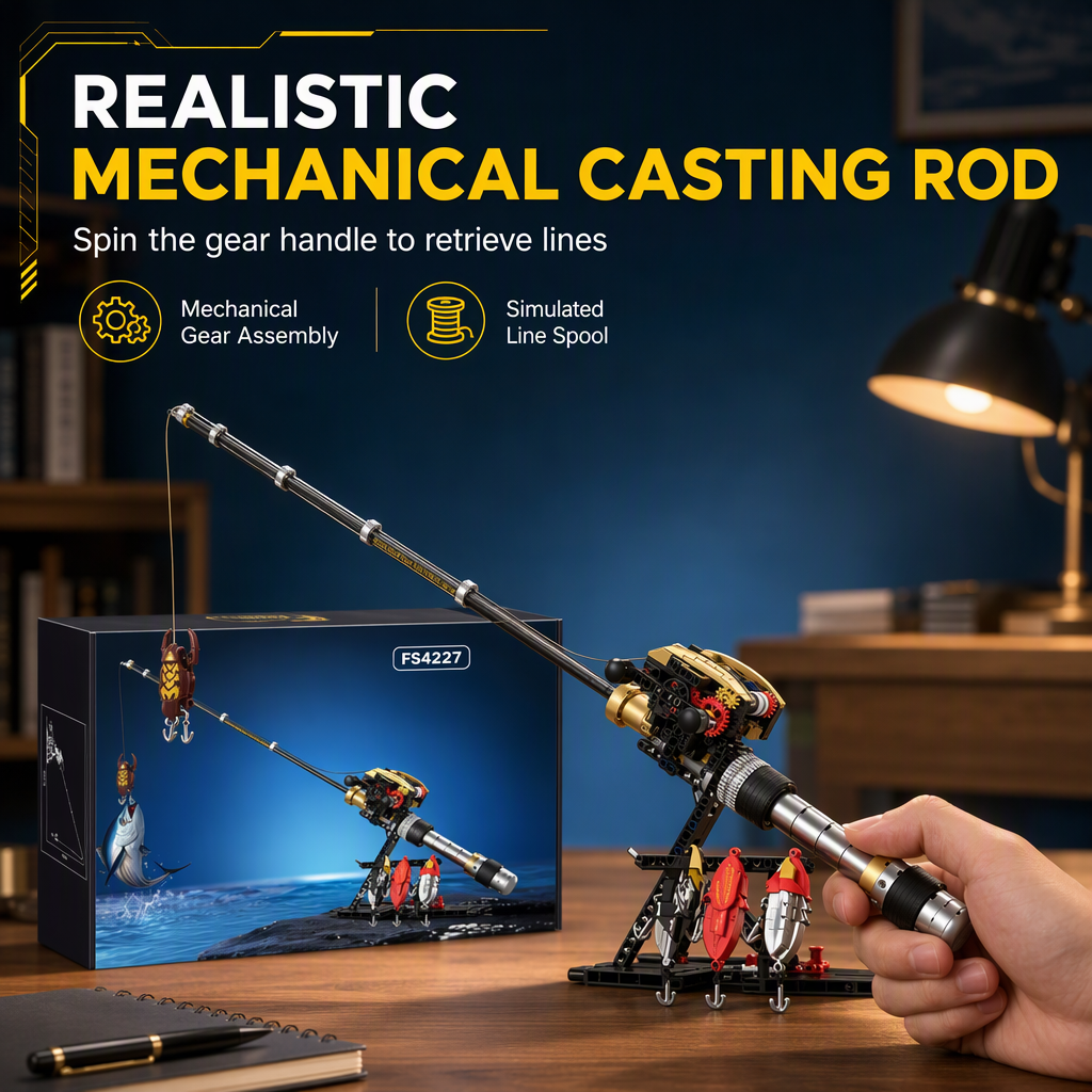 🎣⚙️ Mechanical Fishing Rod Model Kit – 50% OFF! Realistic gear drive, modular lures, plated grip details – interactive casting experience. 🔧