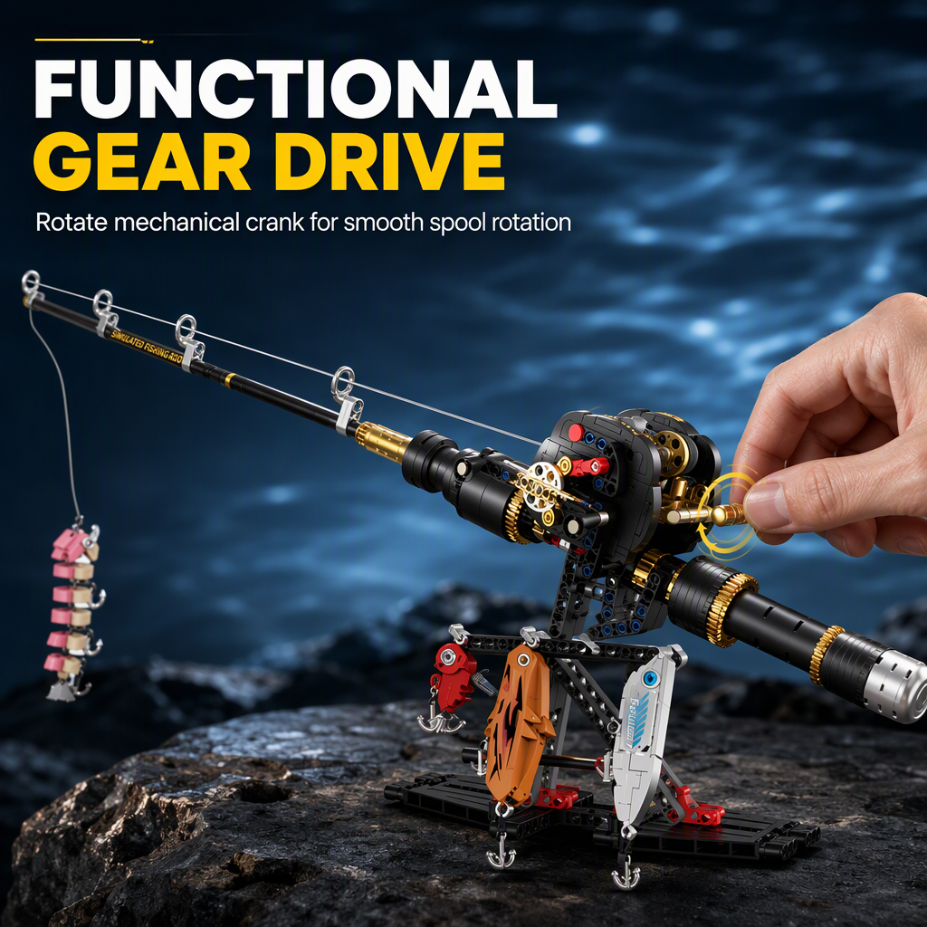 🎣⚙️ Mechanical Fishing Rod Model Kit – 50% OFF! Realistic gear drive, modular lures, plated grip details – interactive casting experience. 🔧