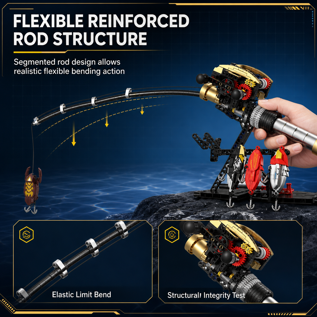 🎣⚙️ Mechanical Fishing Rod Model Kit – 50% OFF! Realistic gear drive, modular lures, plated grip details – interactive casting experience. 🔧