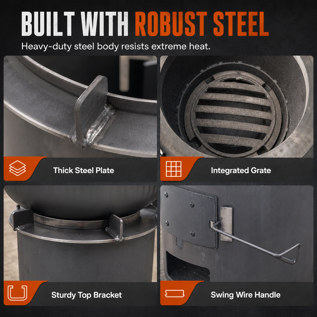 🔥 LIMITED-TIME 50% OFF! ⛺ Multifunctional Portable Wood & Charcoal Stove – Rust Resistant, Camping BBQ & Heating ✨