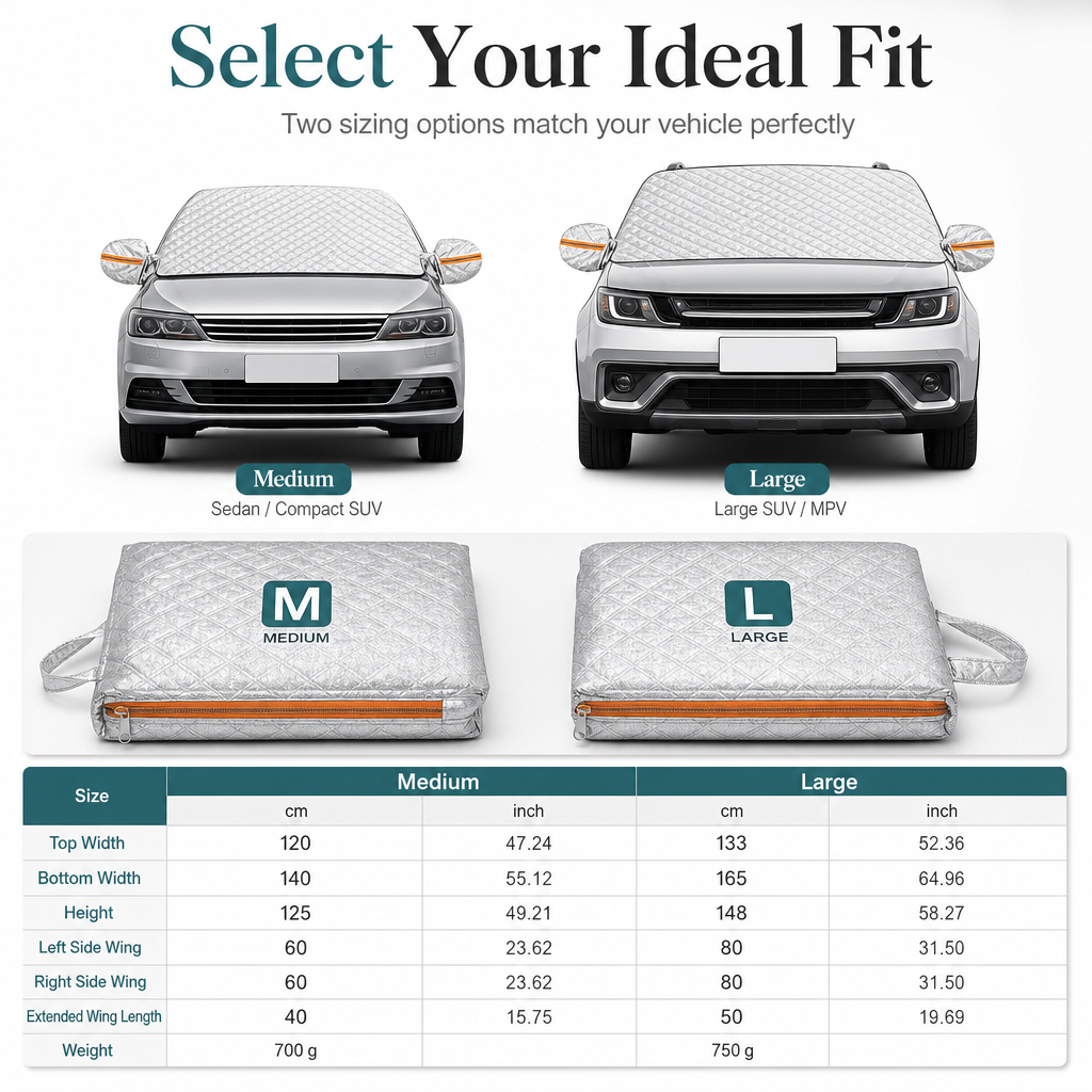⏳Time-Limited Special⏰Thickened Magnetic Car Windshield Snow Cover Winter Front Windshield Half Cover for Sedans and SUVs