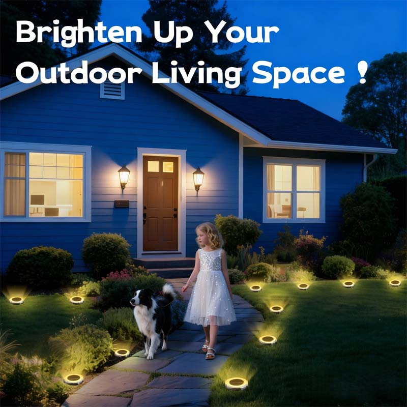 ☀️ Solar Garden Ground Lights: 4-Pack, 8 LED, Stainless Steel, Auto On/Off