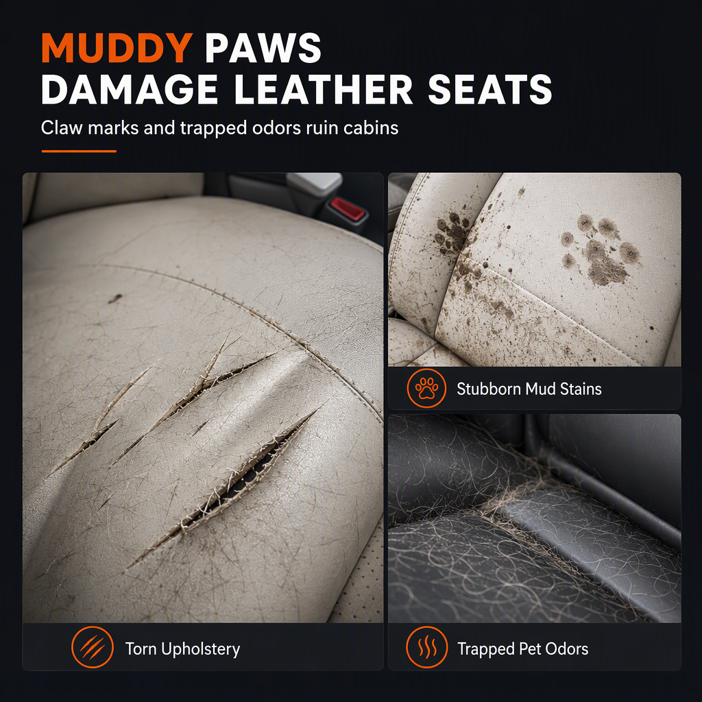 Waterproof Dog Car Seat Cover Dirtproof Rear Seat Pet Mat Cushion