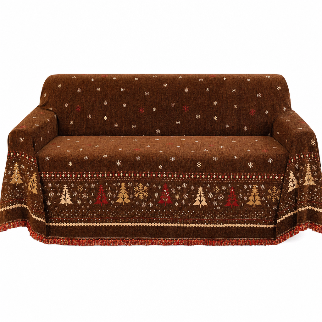 ⏳Time-Limited Special⏰Thickened Christmas Chenille Sofa Cover – Full Coverage Cat Scratch & Stain Resistant Couch Slipcover🎄🎅🛋️