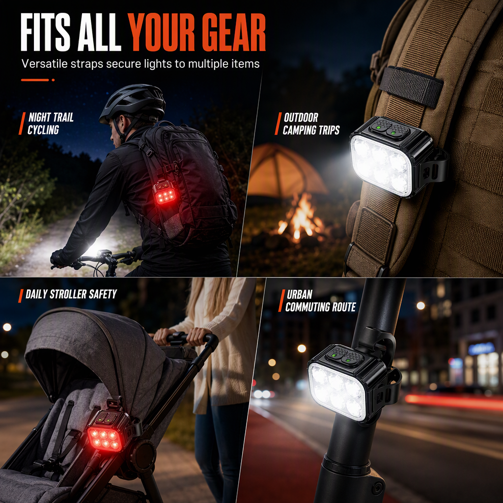 Bright Bicycle Light Front Headlight and Rear Taillight for Mountain Bike Night Riding Safety Warning Cycling Accessories