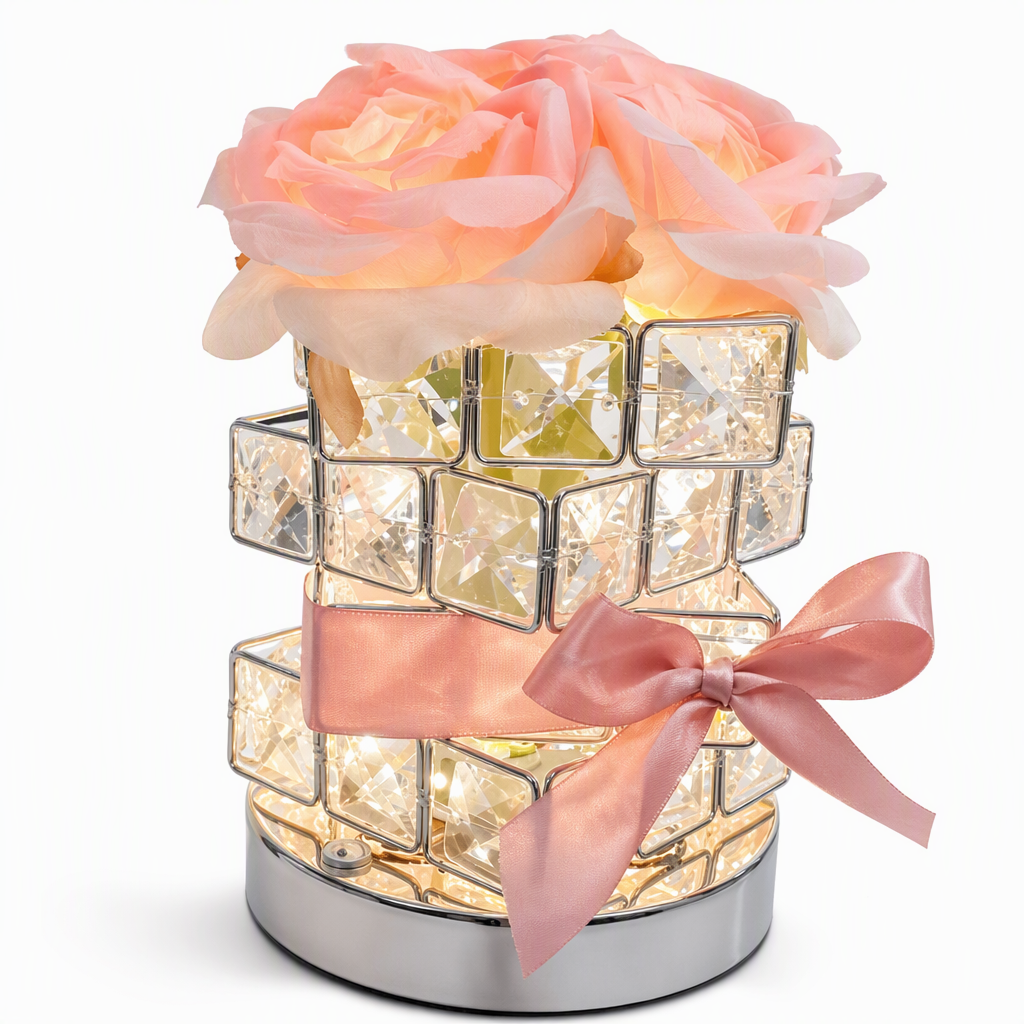📢📢50% OFF !! ⏰Rose Rubik's Cube Bedside Night Light USB Powered Atmosphere Table Lamp