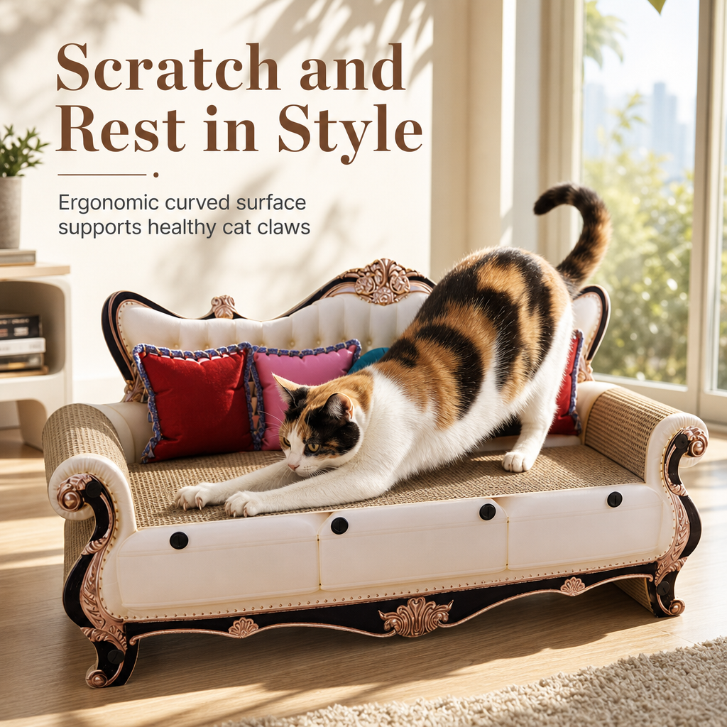 Extra Large Corrugated Cardboard Cat Scratcher Lounge Bed Durable 2 in 1 Cat Nest Sofa and Scratching Board