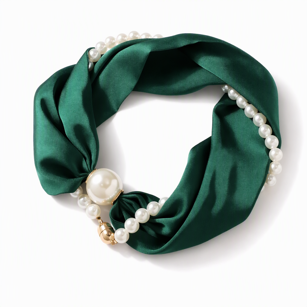 🤍 LIMITED-TIME 50% OFF! ✨ Pearl Scarf Necklace – Timeless Elegance, Versatile Style, Easy Wear 🎀