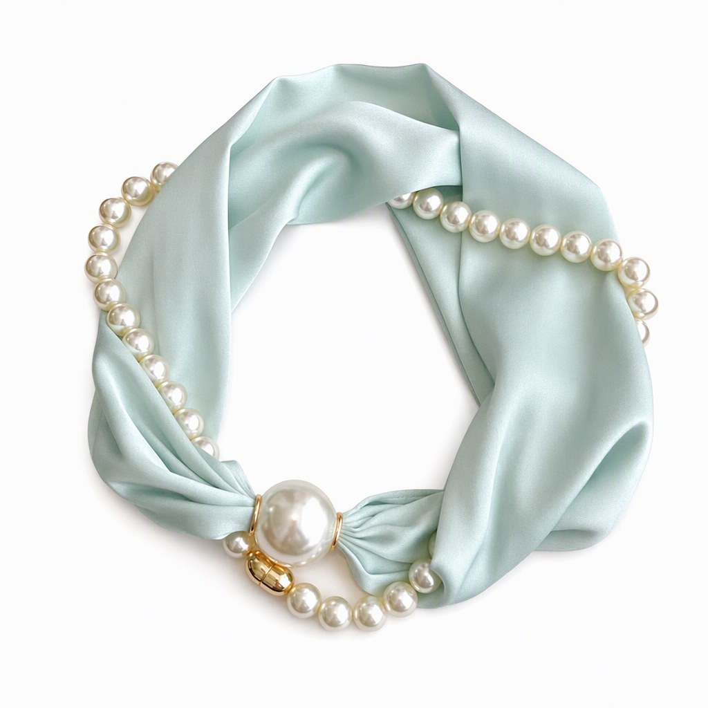 🤍 LIMITED-TIME 50% OFF! ✨ Pearl Scarf Necklace – Timeless Elegance, Versatile Style, Easy Wear 🎀