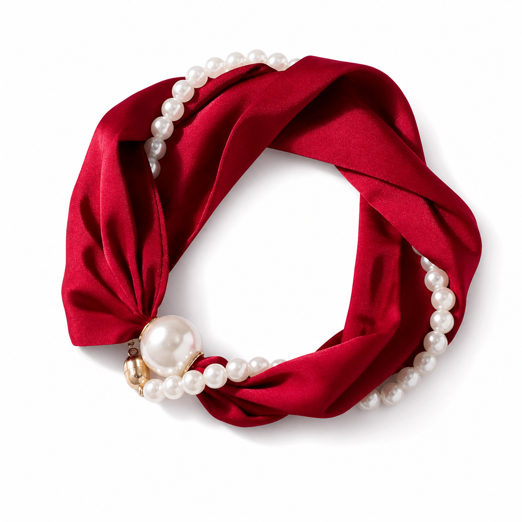 🤍 LIMITED-TIME 50% OFF! ✨ Pearl Scarf Necklace – Timeless Elegance, Versatile Style, Easy Wear 🎀