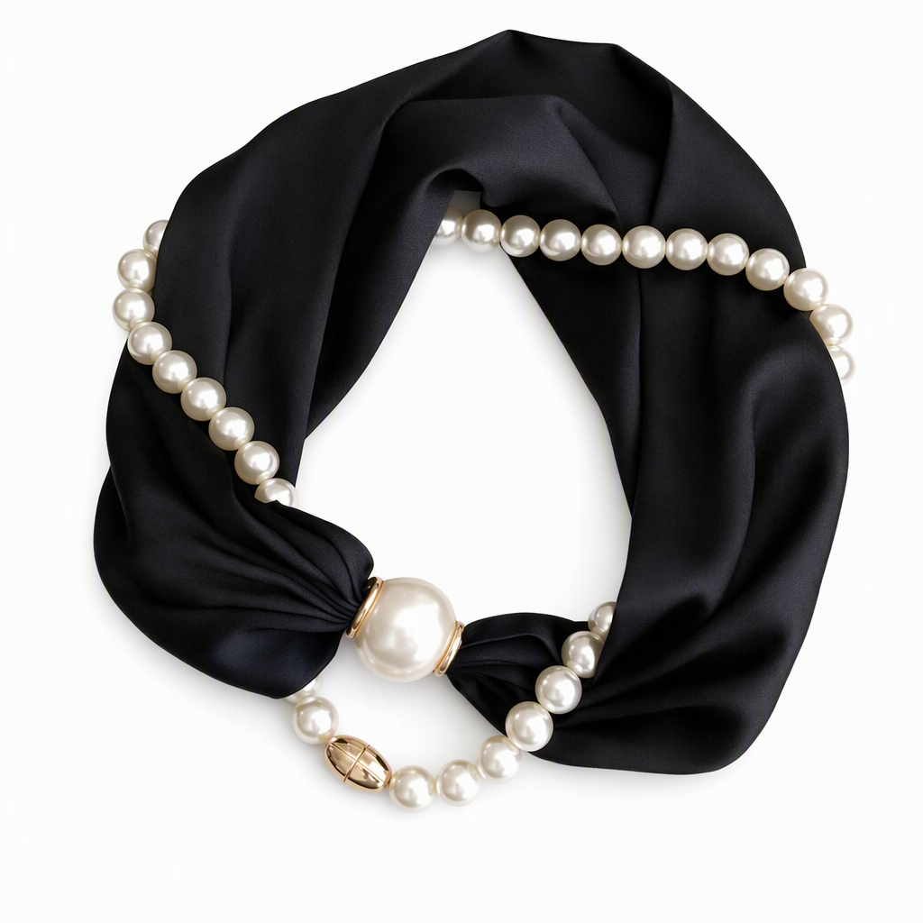 🤍 LIMITED-TIME 50% OFF! ✨ Pearl Scarf Necklace – Timeless Elegance, Versatile Style, Easy Wear 🎀