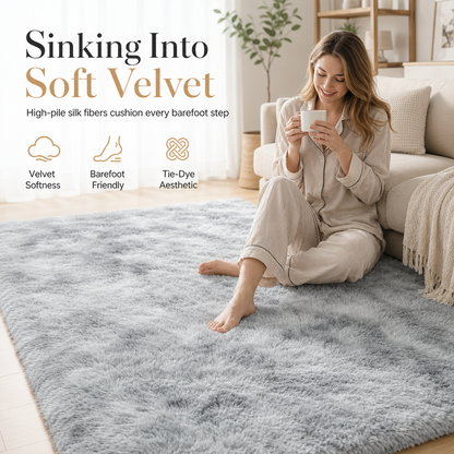 🧸 Soft Fluffy Velvet Rug: Dense Plush, Non-Shed, Cloud Comfort, for Living Room & Bedroom