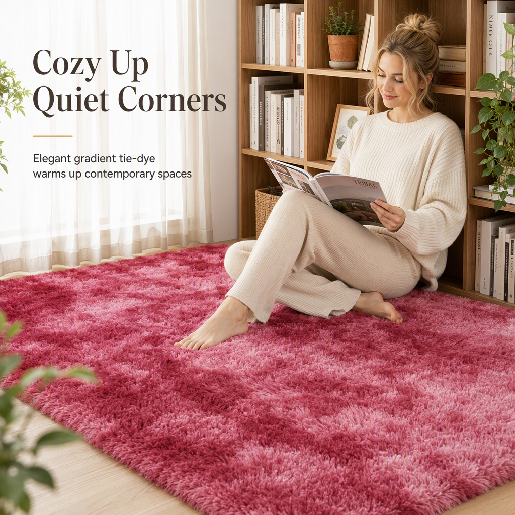🧸 Soft Fluffy Velvet Rug: Dense Plush, Non-Shed, Cloud Comfort, for Living Room & Bedroom