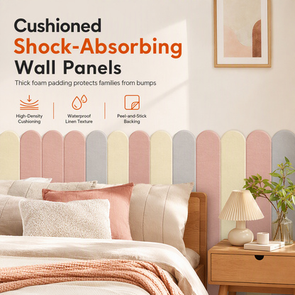 Adhesive 3D Anti Collision Soft Wall Padding for Kids Bedroom Bedside Protection and Wall Renovation