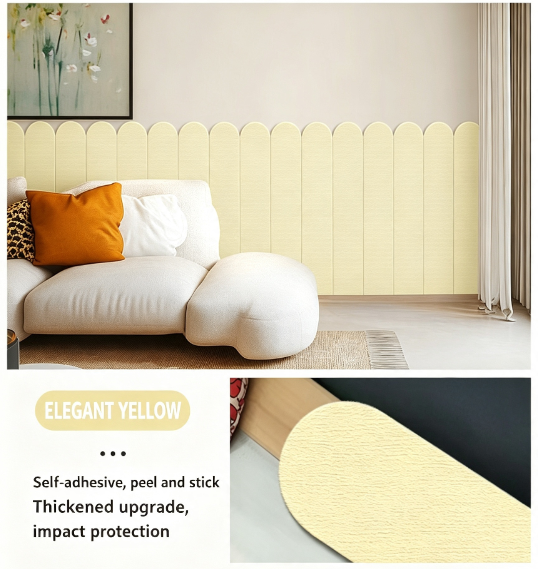 Adhesive 3D Anti Collision Soft Wall Padding for Kids Bedroom Bedside Protection and Wall Renovation