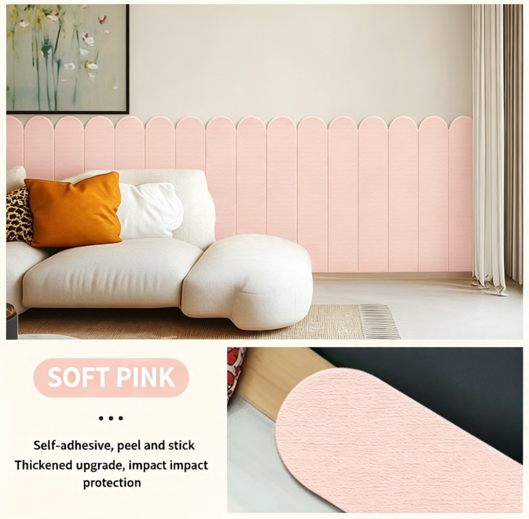 Adhesive 3D Anti Collision Soft Wall Padding for Kids Bedroom Bedside Protection and Wall Renovation
