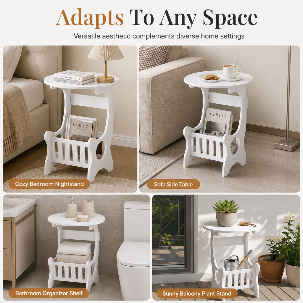 🔥50% OFF✨Modern Minimalist Round Bedside Table and Sofa Side End Table for Small Spaces Bedroom and Living Room