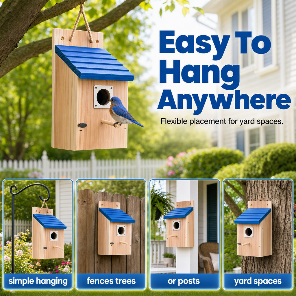 Weatherproof Outdoor Wooden Birdhouse