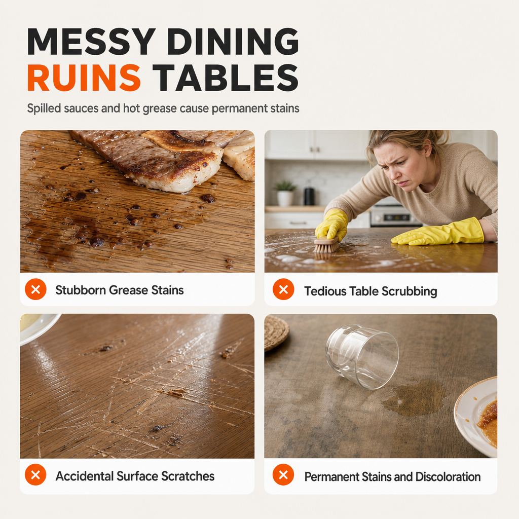 ⏳Limited-time 50% off⏰Disposable Plastic Transparent Table Cover (20 Sheets)🛡️🍨