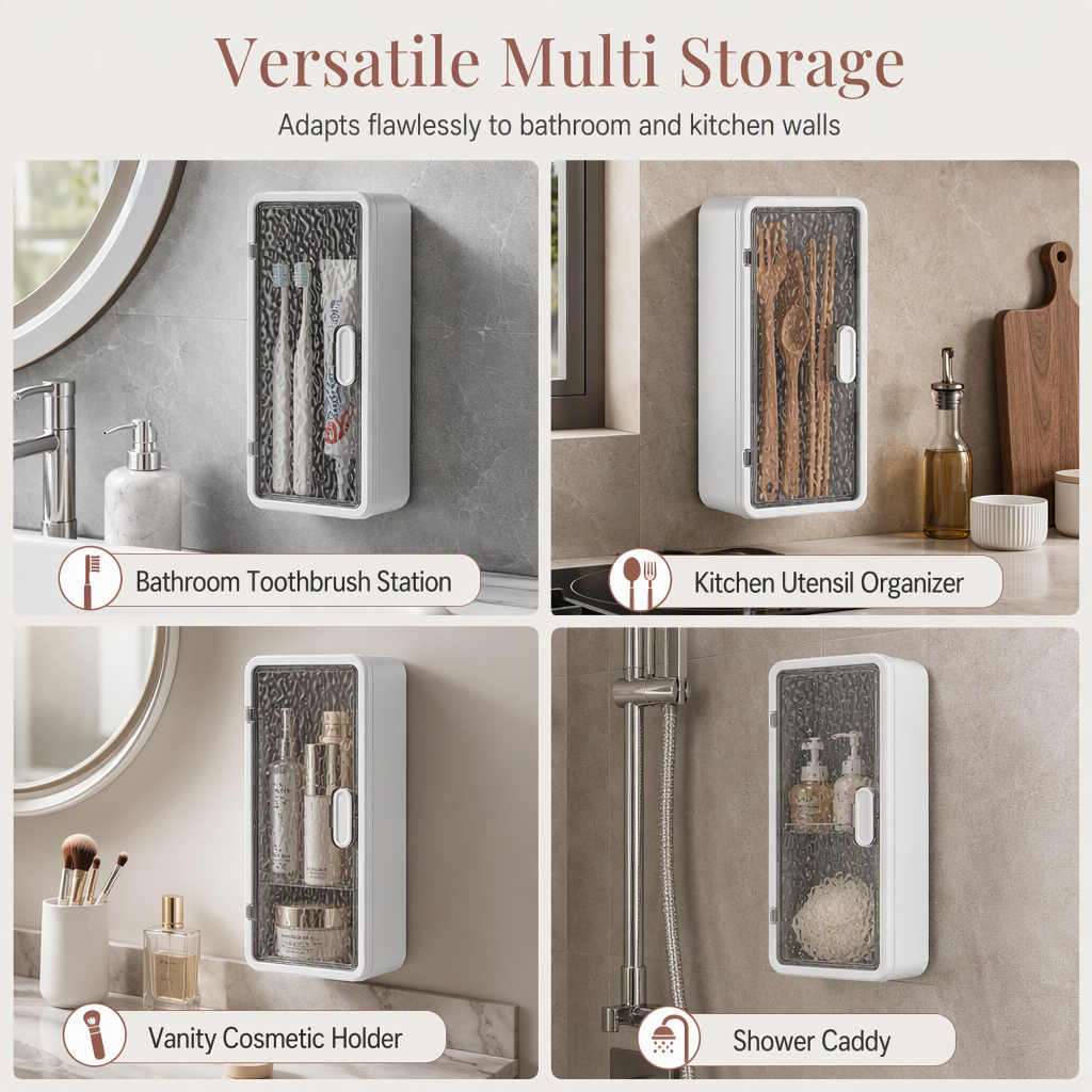⏳Limited-time 50% off⏰Wall-Mounted Bathroom Organizer🛡️🪥