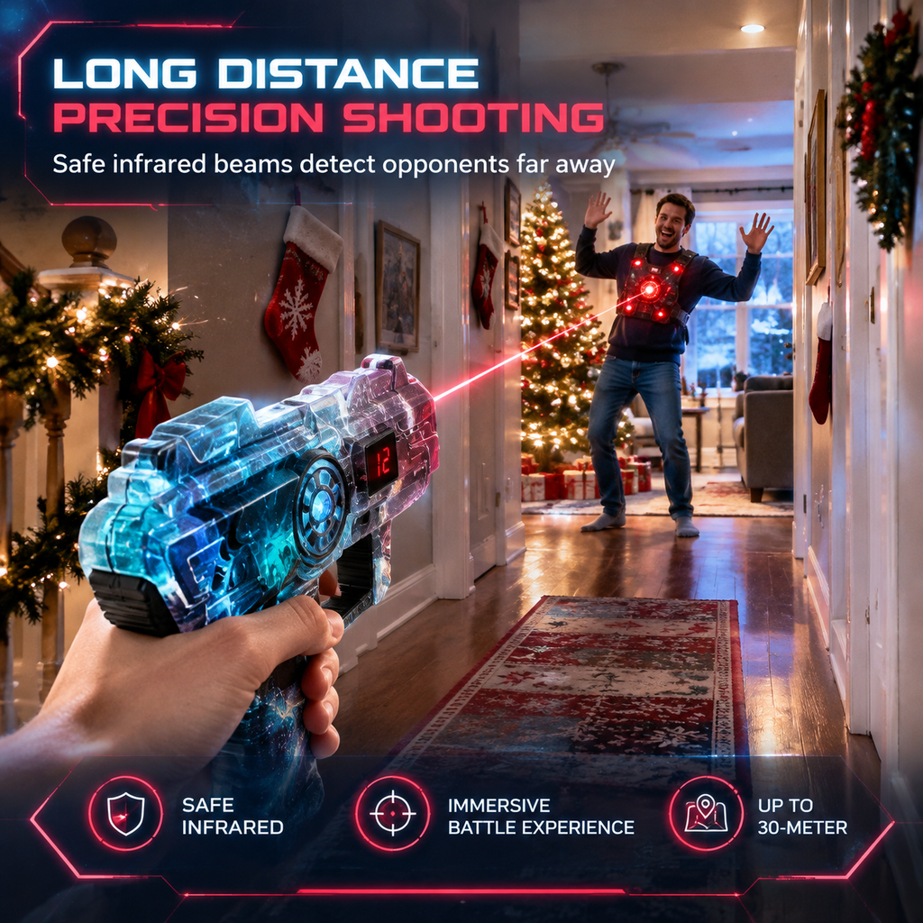 Kids Laser Tag Gun Toy Set with Sensor and Projection Features for Boys Interstellar Space Battle Games