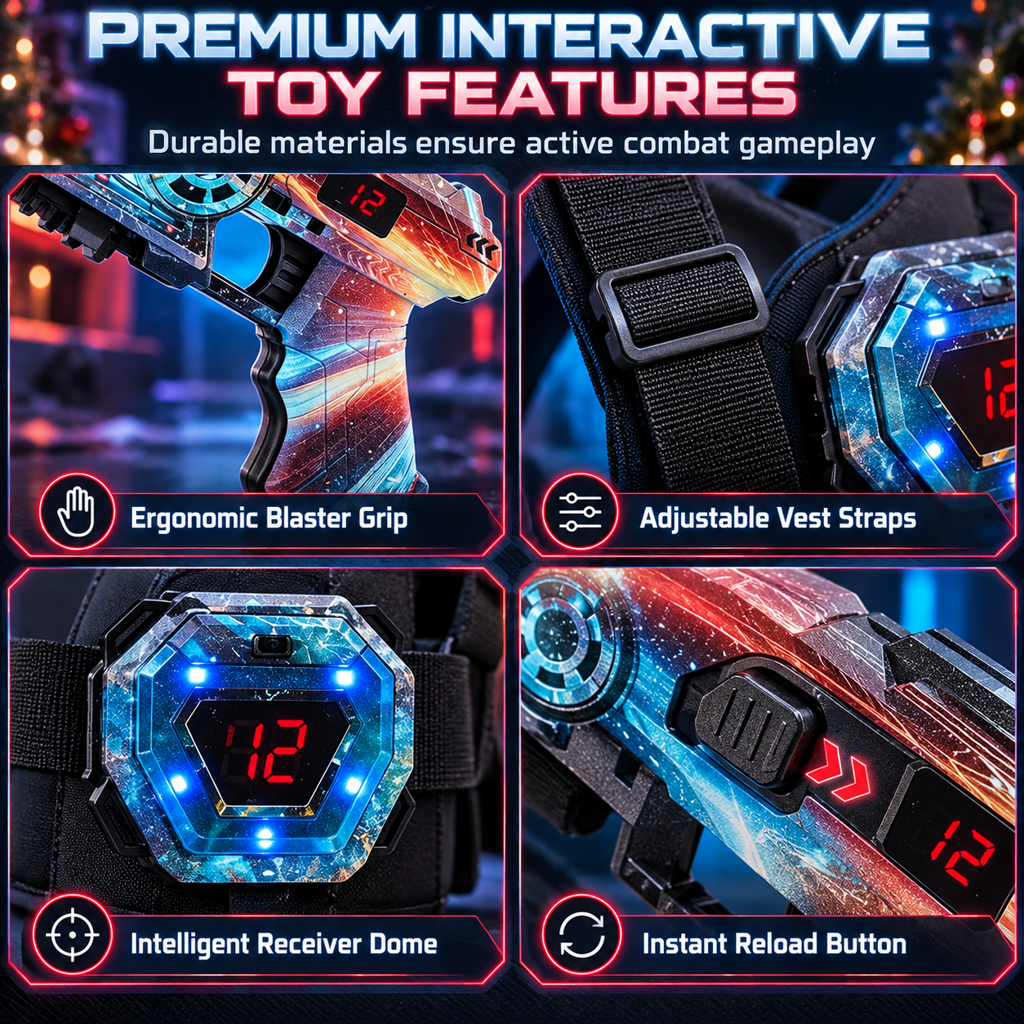Kids Laser Tag Gun Toy Set with Sensor and Projection Features for Boys Interstellar Space Battle Games