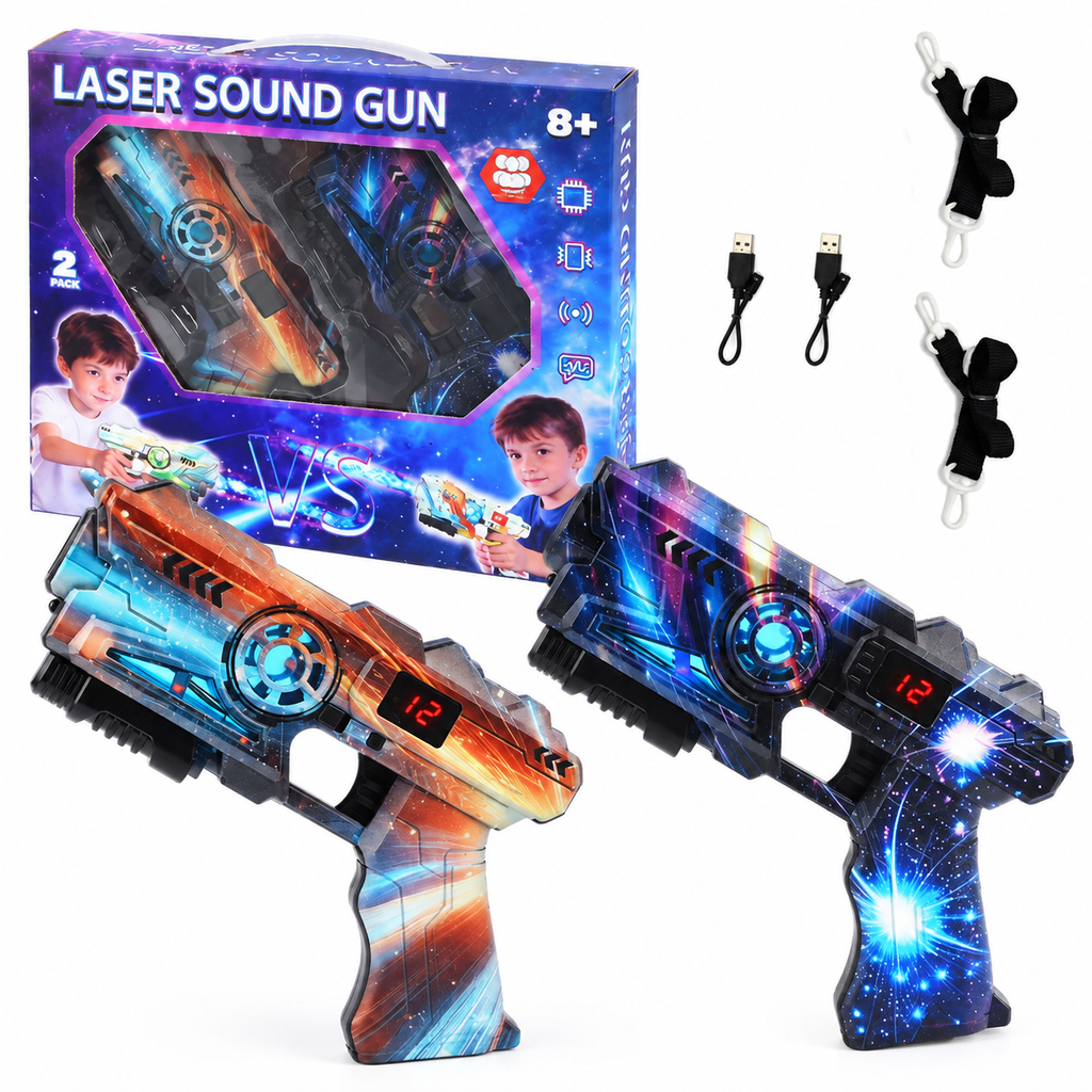 Kids Laser Tag Gun Toy Set with Sensor and Projection Features for Boys Interstellar Space Battle Games