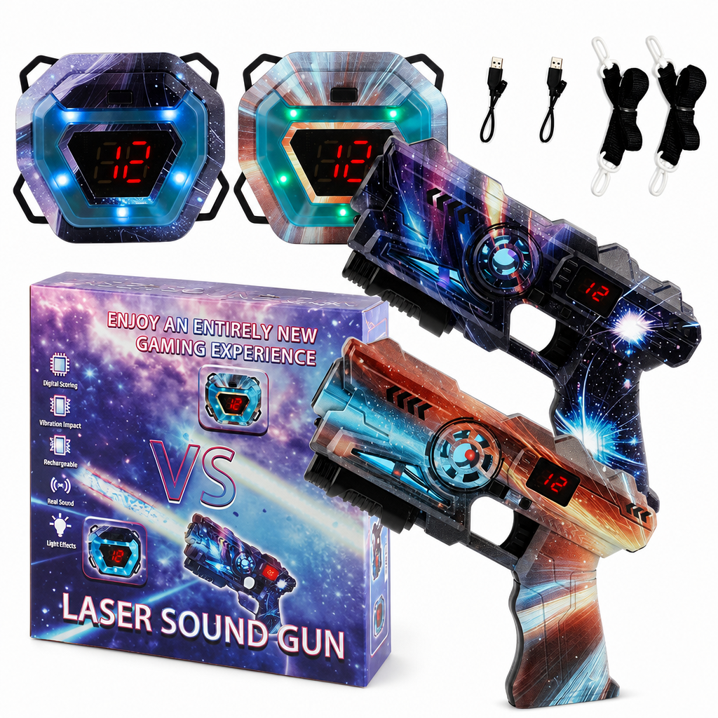 Kids Laser Tag Gun Toy Set with Sensor and Projection Features for Boys Interstellar Space Battle Games
