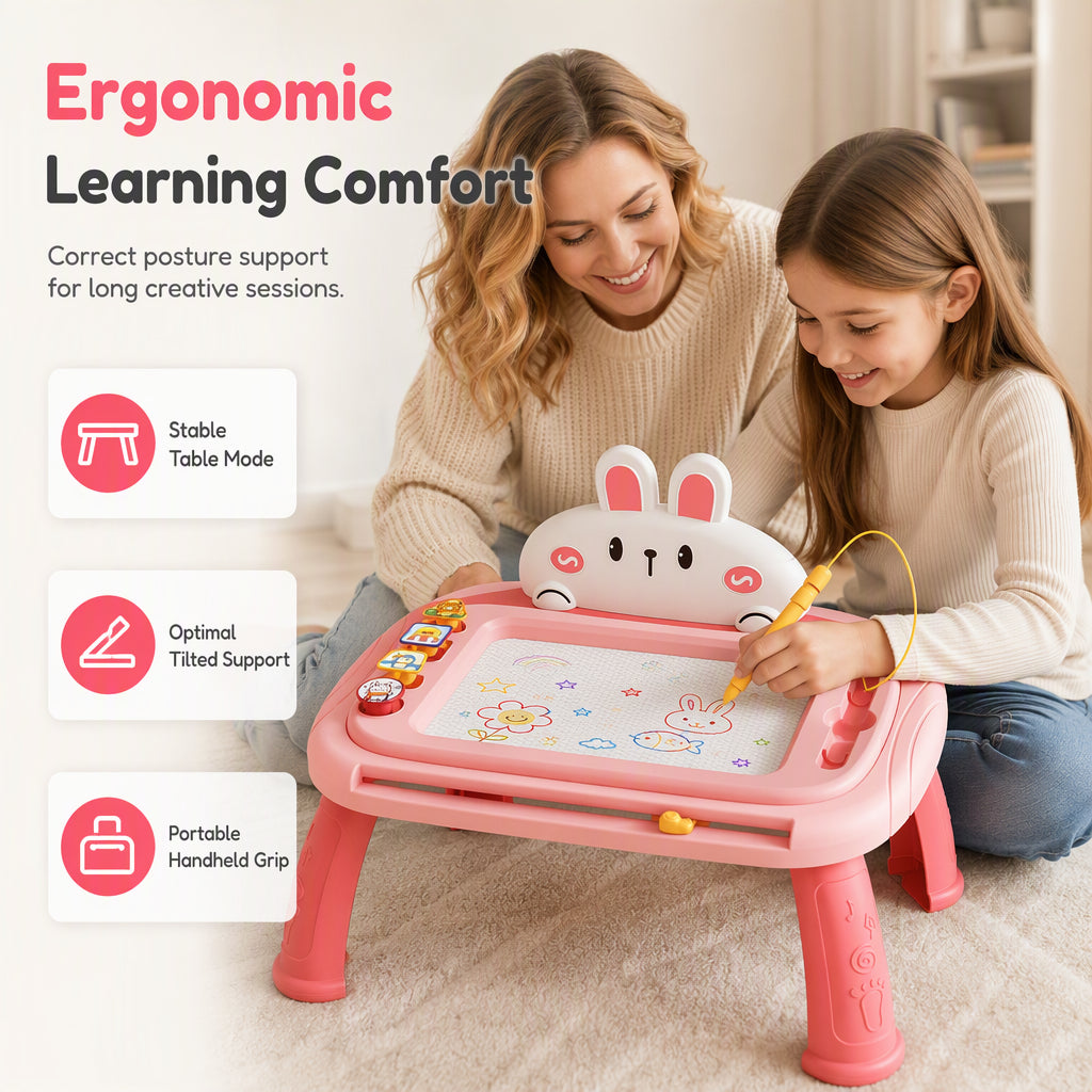 📢📢 50% OFF🎨Kids Magnetic Drawing Board – Colorful Erasable Doodle Pad with Pen & 4 Stamps
