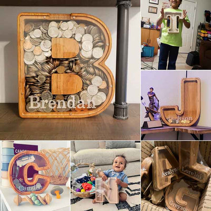 Personalized Boys/Girls Piggy Bank-Wood Gift For Kids
