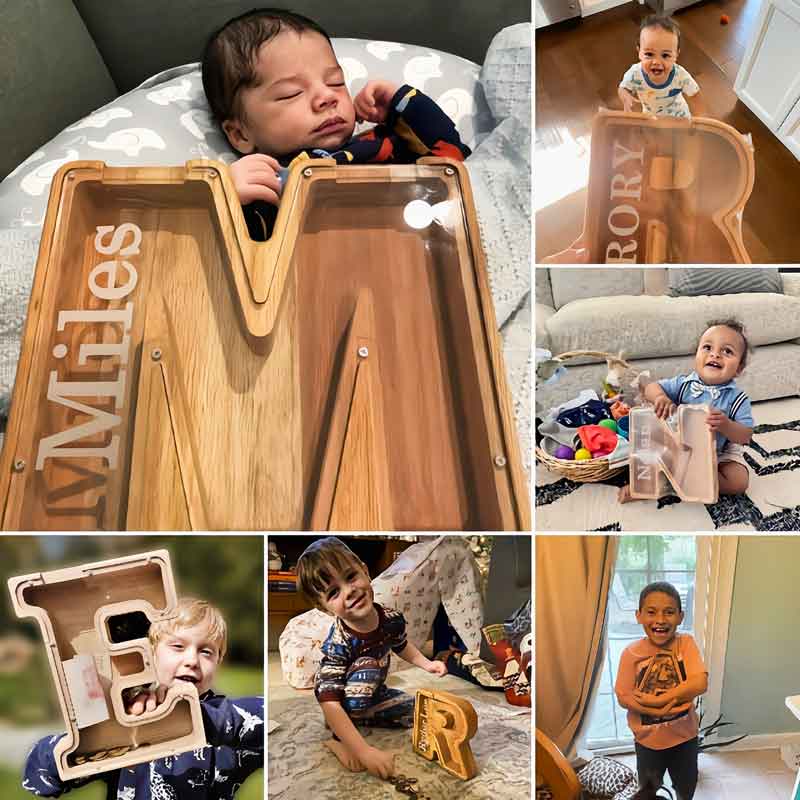 Personalized Boys/Girls Piggy Bank-Wood Gift For Kids